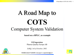 A Road Map to COTS Computer System Validation