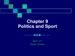 Chapter 9 Politics and Sport