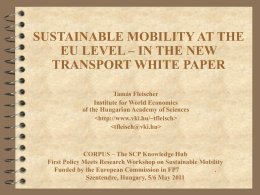 Sustainable Mobility at the EU Level