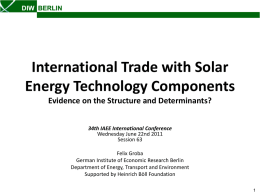 Renewable Energy, Technology Transfer and International Trade