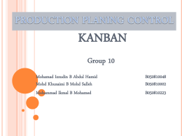INTRODUCTION OF KANBAN
