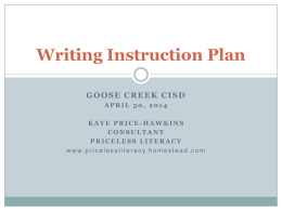 Writing Instruction Plan