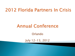 2012 Florida Partners In Crisis Annual Conference