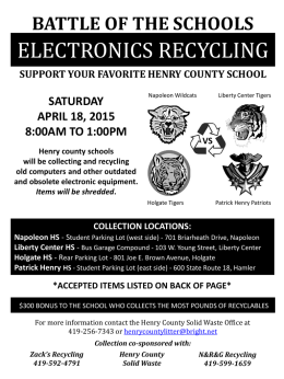 ELECTRONIC RECYCLING FUNDRAISER