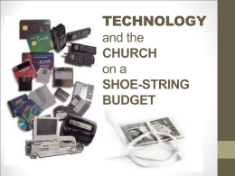 TECHNOLOGY and the CHURCH on a SHOE