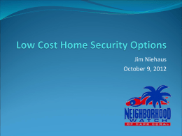 Low Cost Home Security Options