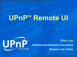 UPnP Remote UI (RUI)