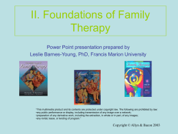 II. Foundations of Family Therapy