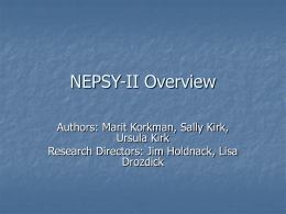 NEPSY-II Overview