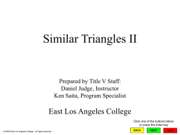 Similar Triangles II - East L.A. College Faculty Pages