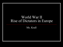 World War II Rise of Dictators
