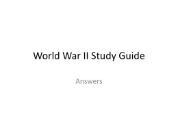 World War II Study Guide