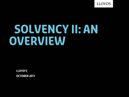 Solvency II: An overview, May 2009