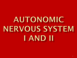 Autonomic Nervous System I and II