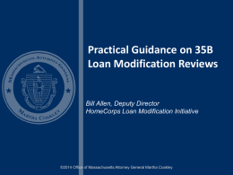 Practical Guidance on 35B Loan Modification Reviews