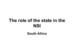 The role of the state in the NSI - Brics