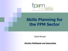 FPMSETA SSP Findings - Forestry South Africa Business