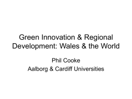 Green Innovation & Regional Development: Wales & the World