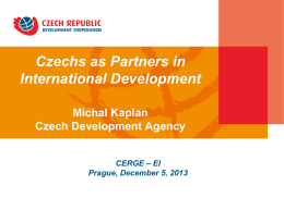 Czechs as Partners in Development
