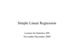 Simple Linear Regression - University of South Carolina