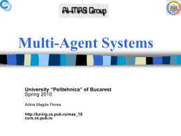 Multi-Agent Systems Lecture 5 Computer Science WPI Spring
