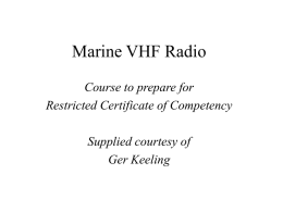 Marine VHF Radio - Road Transport Operator Division