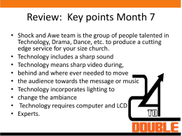 Key points Month 7
