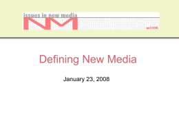 Defining New Media