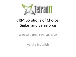 CRM Solutions: Siebel and Salesforce