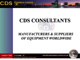 (Download) - CDS Consultants equipment suppliers Worldwide
