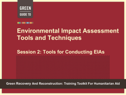 Environmental Impact Assessment Tools and Techniques Tools