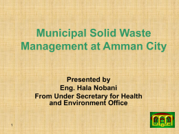 Solid Waste Management in Amman - MEEF