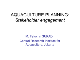 AQUACULTURE PLANNING: with the emphasis on stakeholder