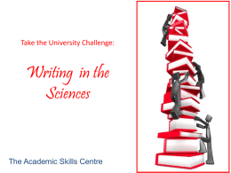 Take the University Challenge: Writing in the Sciences