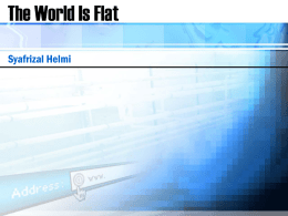 The World Is Flat - syafrizal Helmi | Alternative reading