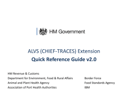 ALVS Trade Quick Reference Guide - Welcome