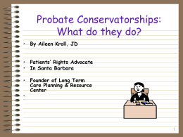 Probate Conservatorships: What Do They Do?