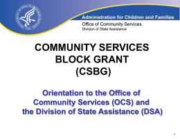 Powerpoint for NASCSP Orientation February 28, 2012