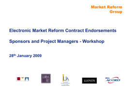 Electronic Market Reform Contract Endorsements Market Briefing