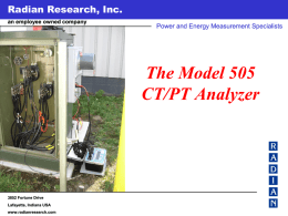 The Model 505 CT/PT Analyzer