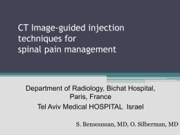 Fluoroscopy and CT guided injection techniques for spinal