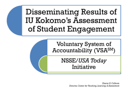 Public Dissemination of IU Kokomo’s NSSE Data