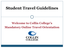 Student Travel Guidelines