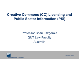 Creative Commons (CC) and Public Sector Information (PSI)