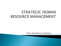 STRATEGIC HUMAN RESOURCE MANAGEMENT