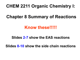CHEM 2211 Organic Chemistry I: Chapter 7 Summary of Reactions