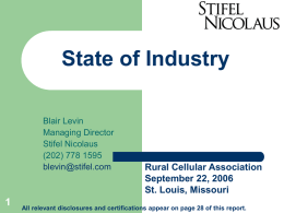 State of Industry: Rural Cellular Association September 22