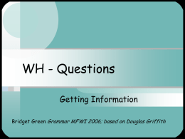 WH - Questions