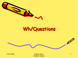 Wh/Questions - Qatar University