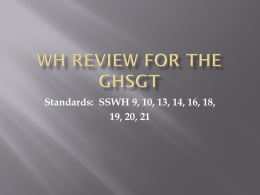 WH Review for the GHSGT